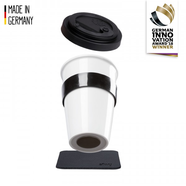 SILWY Magnet-Porzellan-Becher TO-GO-CUP SCHWARZ SILWY Magnet-Porzellan-Becher TO-GO-CUP SCHWARZ