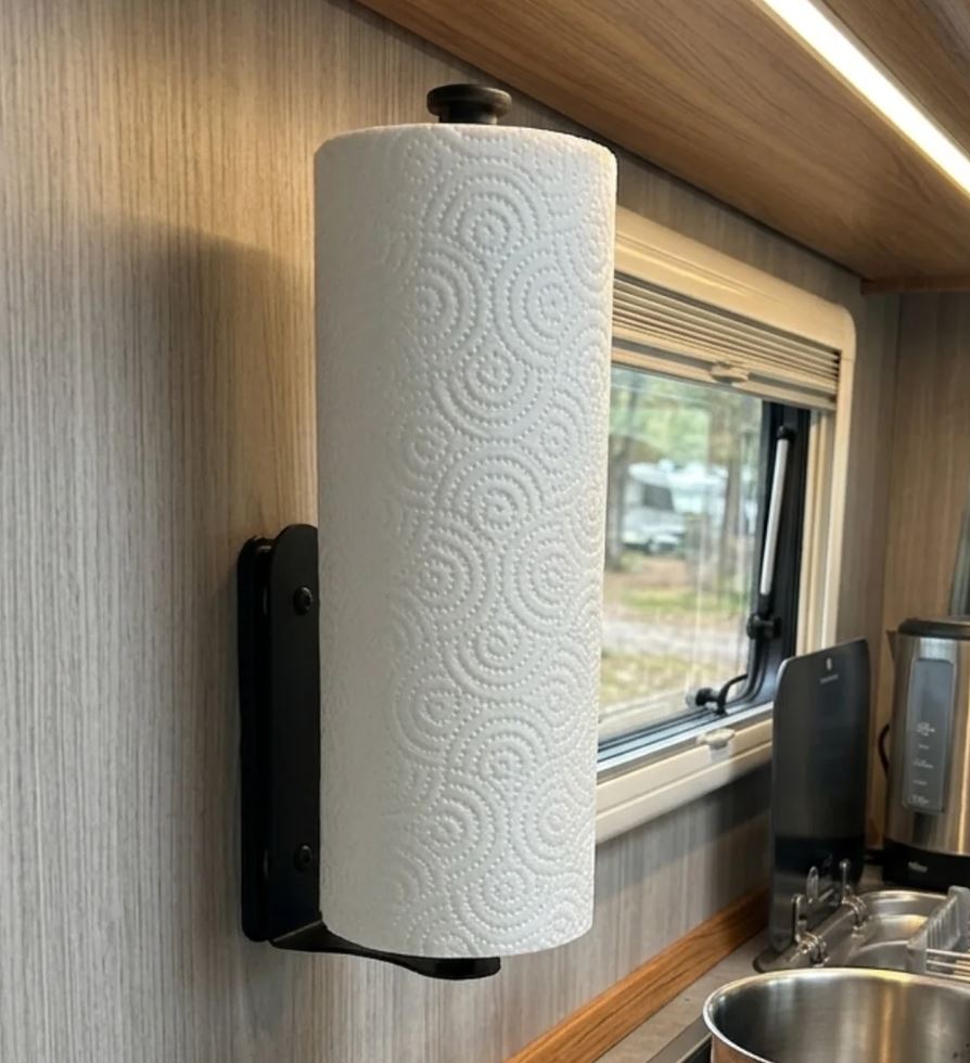 gelmags® magnetic kitchen roll holder including Metal Strip "black"