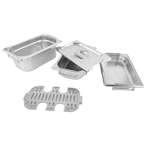  Kochset GN-Behälter mit Deckel Hitzeblech für GARDINGER Gasgrill BBQ 42