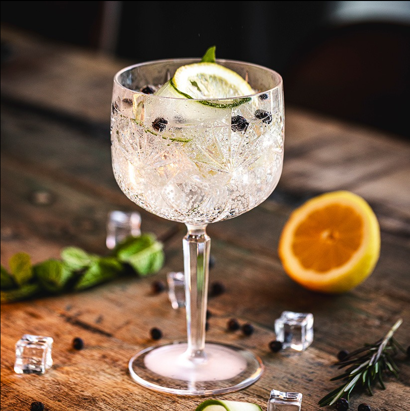 Retro crystal Gin / Aperetif Glas "my life Edition"