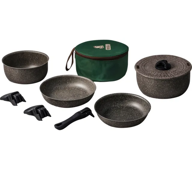 Topfset Aluminium antihaftbeschichtet & stapelbar 9-teilig Topfset Aluminium antihaftbeschichtet & stapelbar 9-teilig